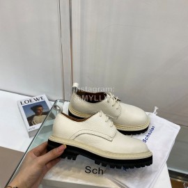 Proenza Schouler Autumn Winter Litchi Cattle Leather Shoes For Women White