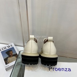 Proenza Schouler Autumn Winter Litchi Cattle Leather Shoes For Women White