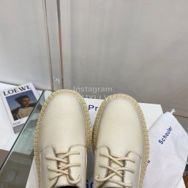 Proenza Schouler Autumn Winter Litchi Cattle Leather Shoes For Women White