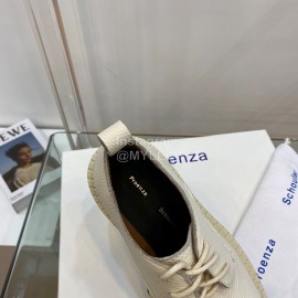 Proenza Schouler Autumn Winter Litchi Cattle Leather Shoes For Women White