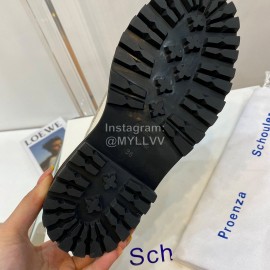 Proenza Schouler Autumn Winter Litchi Cattle Leather Shoes For Women White