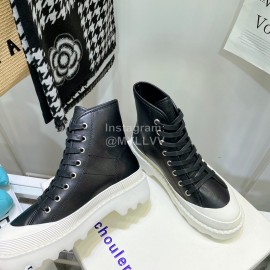 Proenza Schouler Sheepskin Thick Soled Lace Up Shoes For Women Black