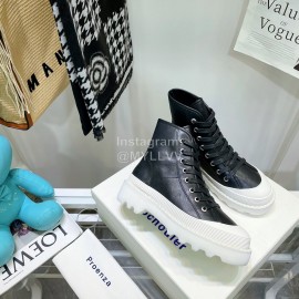 Proenza Schouler Sheepskin Thick Soled Lace Up Shoes For Women Black