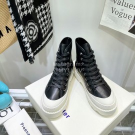 Proenza Schouler Sheepskin Thick Soled Lace Up Shoes For Women Black