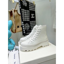 Proenza Schouler Sheepskin Thick Soled Lace Up Shoes For Women White