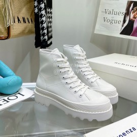 Proenza Schouler Sheepskin Thick Soled Lace Up Shoes For Women White