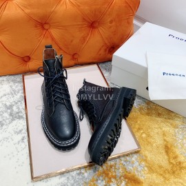 Proenza Schouler Soft Leather Lace Up Martin Boots For Women Black