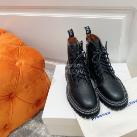 Proenza Schouler Soft Leather Lace Up Martin Boots For Women Black