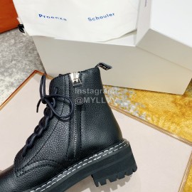 Proenza Schouler Soft Leather Lace Up Martin Boots For Women Black
