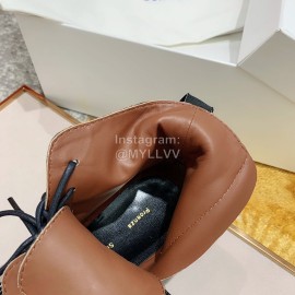 Proenza Schouler Soft Leather Lace Up Martin Boots For Women Black