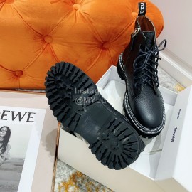 Proenza Schouler Soft Leather Lace Up Martin Boots For Women Black