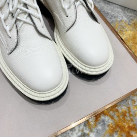 Proenza Schouler Soft Leather Lace Up Martin Boots For Women White