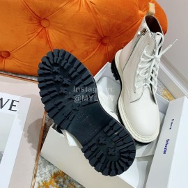 Proenza Schouler Soft Leather Lace Up Martin Boots For Women White