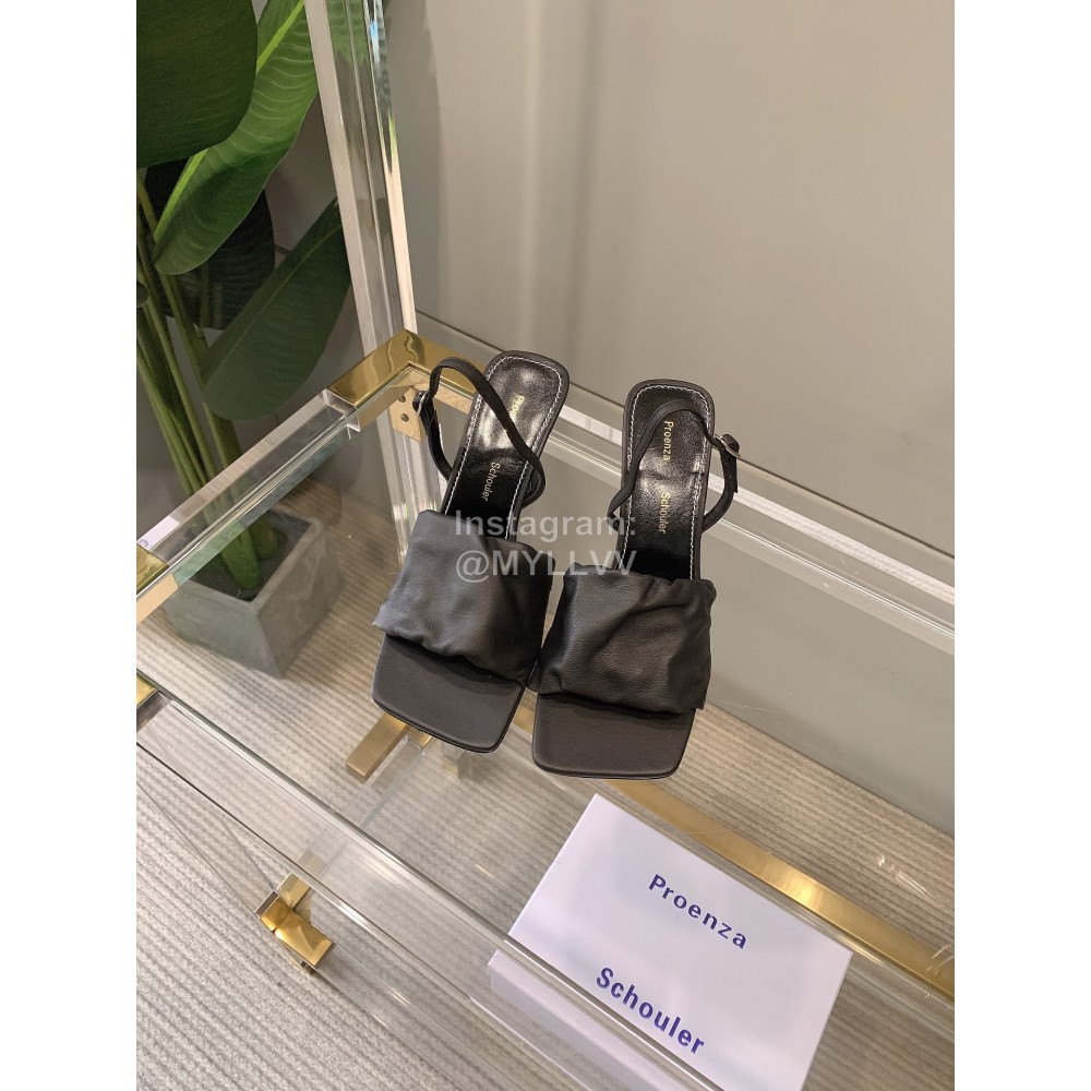 Proenza Schouler Soft Sheepskin High Heeled Sandals For Women Black