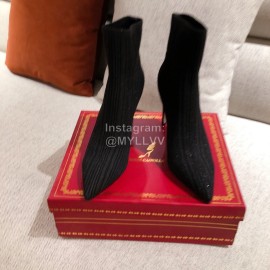 Rene Caovilla Retro Pointed High Heeled Boots For Women Black