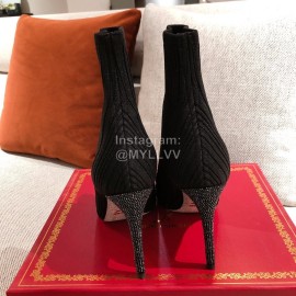 Rene Caovilla Retro Pointed High Heeled Boots For Women Black
