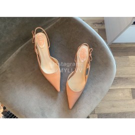 Rene Caovilla New Silk Sheepskin High Heel Sandals For Women Pink