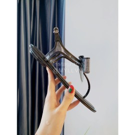 Rene Caovilla New Diamond Bow Sheepskin Flat Heel Sandals For Women Black