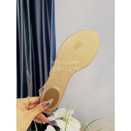 Rene Caovilla New Diamond Sheepskin Flat Heel Sandals For Women Apricot