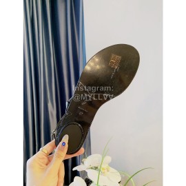 Rene Caovilla New Diamond Sheepskin Flat Heel Sandals For Women Black