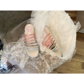 Rene Caovilla Summer Crystal Diamond Belt Slippers For Women 