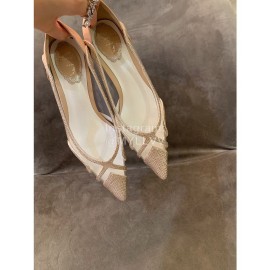 Rene Caovilla Autumn Diamond Pointed High Heels For Women Gold