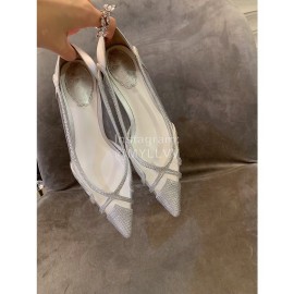 Rene Caovilla Autumn Diamond Pointed High Heels For Women Silver