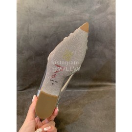 Rene Caovilla Autumn Diamond Pointed High Heels For Women Silver