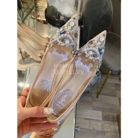 Rene Caovilla Autumn Net Lace Pointed High Heels For Women White