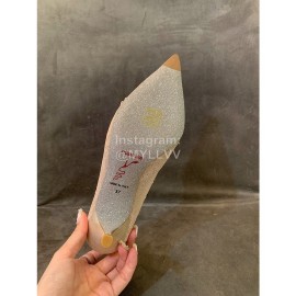 Rene Caovilla Autumn Net Lace Pointed High Heels For Women White