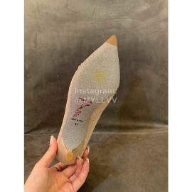 Rene Caovilla Autumn Net Lace Pointed High Heels For Women Gold