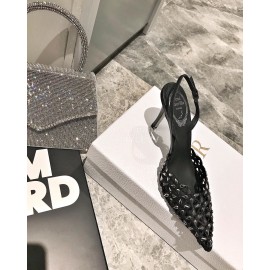 Rene Caovilla Spring Summer Mesh Diamond High Heels For Women Gold