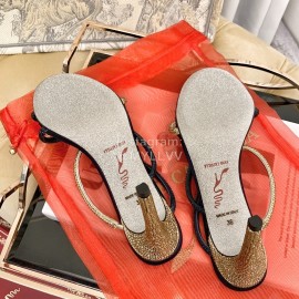 Rene Caovilla Silk Sheepskin Pearl High Heel Slippers For Women Black