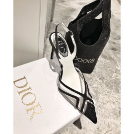 Rene Caovilla Crystal Pvc Pointed High Heel Sandals For Women Black