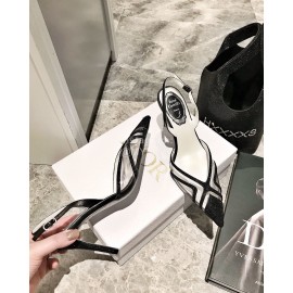 Rene Caovilla Crystal Pvc Pointed High Heel Sandals For Women Black