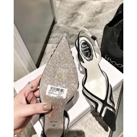 Rene Caovilla Crystal Pvc Pointed High Heel Sandals For Women Black