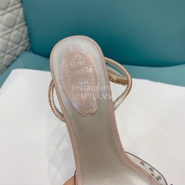 Rene Caovilla Crystal Pvc High Heel Sandals For Women Pink