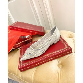 Rene Caovilla Crystal Lace Sheepskin High Heels White For Women 