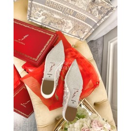 Rene Caovilla Crystal Lace Sheepskin High Heels White For Women 