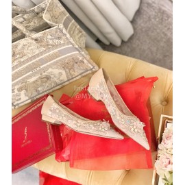 Rene Caovilla Crystal Lace Sheepskin High Heels Pink For Women 