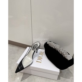 Rene Caovilla Pvc Sheepskin Pointed High Heels For Women Black