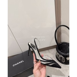 Rene Caovilla Pvc Sheepskin Pointed High Heels For Women Black