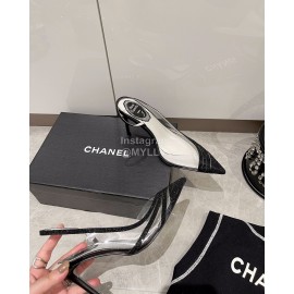 Rene Caovilla Pvc Sheepskin Pointed High Heels For Women Black