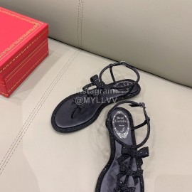 Rene Caovilla New Bow Sheepskin Clip Toe Slippers For Women 