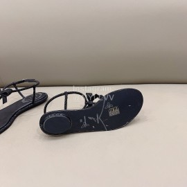 Rene Caovilla New Bow Sheepskin Clip Toe Slippers For Women 