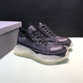 Rick Owens Leather Transparent Thick Sole Shoes For Men Black