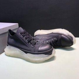Rick Owens Leather Transparent Thick Sole Shoes For Men Black