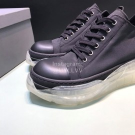 Rick Owens Leather Transparent Thick Sole Shoes For Men Black