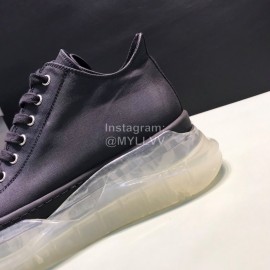 Rick Owens Leather Transparent Thick Sole Shoes For Men Black