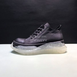 Rick Owens Leather Transparent Thick Sole Shoes For Men Black